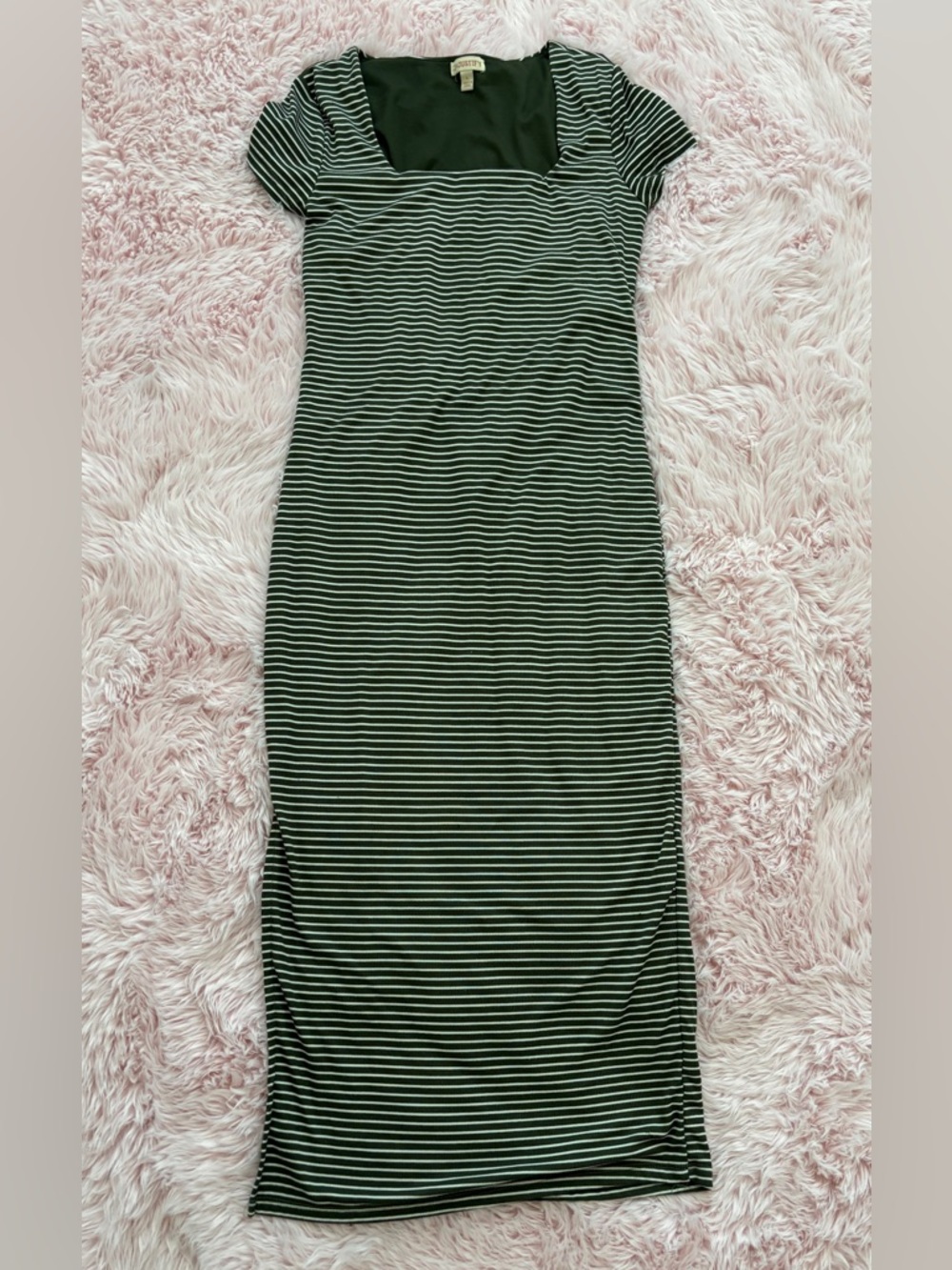 Green and White Striped Maxi Dress